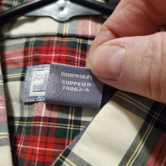 JCPENNEY MENS PLAID BUTTON FRONT SHIRT SIZE LARGE - Picture 6 of 6
